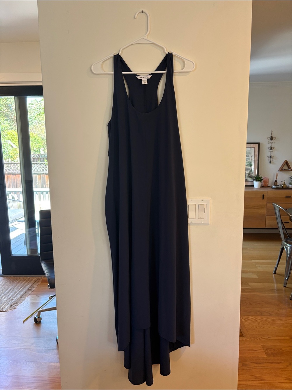 Athleta Navy Racerback High-Low Maxi Dress